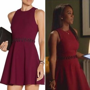 ELIZABETH and JAMES Beautiful Maroon Dress with ribbon detail.